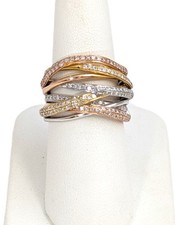 Effy 14K Gold Two-Tone & Diamond Ring, Size 6-3/4 picture