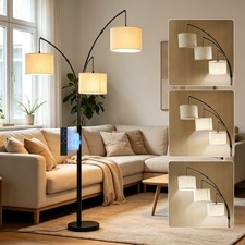 Anrotix 3-Light Dimmable Arc Floor Lamp 2400LM Remote Control,Stepless Dimming picture