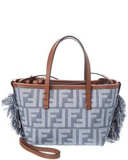 Fendi Roll Mini Ff Denim & Leather Tote Women's Blue picture