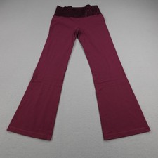 Lululemon Pants Womens 8 Maroon Red Groove Flared Sweats Leggings Yoga Loose Fit picture