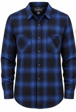 Lucky Brand Blue & Black Plaid Long Sleeve Henley Popover Shirt - Women's Large picture