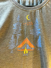 United By Blue Women’s Gray Graphic Camping Crew Neck Short Sleeve T-Shirt L picture