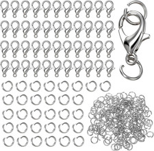 300PCS Stainless Steel Lobster Clasp Jump Rings Set Jewelry Making Supplies picture