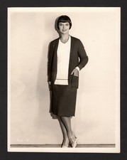 STUNNING RARE ORIGINAL C1920 LOUISE BROOKS KNIT SILK SUIT PARAMOUNT LINEN PHOTO picture