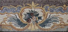 Floral Symmetrical Pattern Border Frame Design Marble Mosaic picture