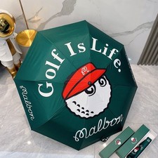 Malbon Golf Foldable Umbrella ‘Golf is Life’ Cartoon Print Wind/Waterproof picture