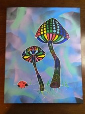 Original Hand-Painted Mushroom & Ladybug Artwork 🌈🍄 picture