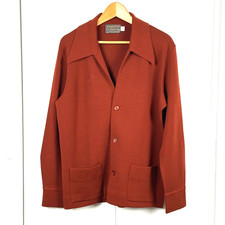 Vintage 70s Sir Pendleton Wool Cardigan Jacket Mens M Rust Slim Fit picture
