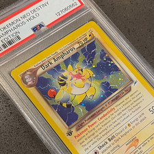 Pokémon TCG Dark Ampharos 1/105 Neo Destiny Holo 1st Ed PSA 7 Near Mint Swirl 🌀 picture
