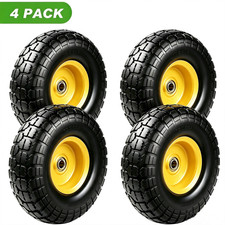 4PCS Upgrade 4.10/3.50-4 Flat Free Solid Rubber Tire and Wheel, 10