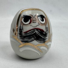 Vintage Kutani Japanese Porcelain Daruma Bodhidharma Gold Moriage Figurine 2in picture