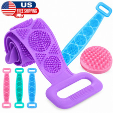Silicone Body Back Scrubber Double Side Bathing Brush For Skin Deep Cleaning. picture