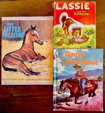 Vintage Children’s Book Lot of 3 1957/1975 Horses Lassie picture