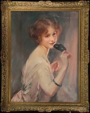 Hand Painted Classical Oil Painting Portrait girl Art Canvas Vintage Style picture