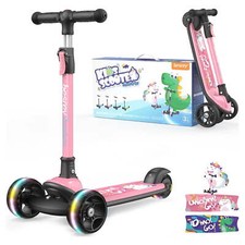 Besrey Kids 3 Wheel Scooter for Ages 3-10 Years Girls/Boys,Toddler Scooter,Pink picture