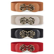 Women’s Vintage Elastic Wide Stretch Belts 4 Pack - 2.36