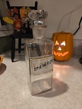 Antique Late 1800s Glass Apothecary Pharmacy Jar - Spirit of Ether picture