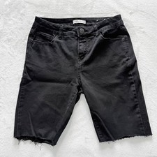 Westport 1962 Black Bermuda Shorts Petite 4 Raw Hem Stretch Casual picture
