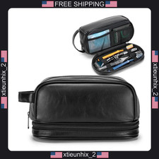Travel Toiletry Bag for Men PU Leather Water Resistant Large Capacity Organizer picture