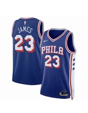 AUTHENTIC LeBron James Philadelphia 76ers Nike Swingman Jersey Icon Edition XL picture