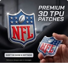 1 Silver NFL Elite Vapor Shield MVP Iron On Plastic Jersey Patch, limited time picture