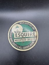 Vintage Metal Tin Esquire Waterproof Dressing Advertising Tin Gas Can picture