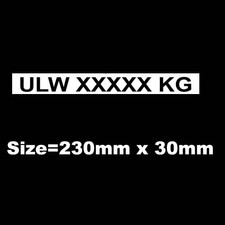 UNLADEN WEIGHT KGS COACH BUS MINIBUS CUSTOM  LEGAL LETTERING ULW STICKER SCHOOL picture