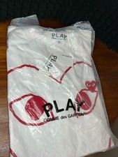 Comme des Garcons PLAY Red Outline Heart T Shirt White NWT L XL picture