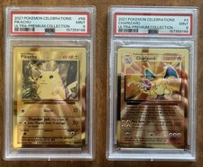 DEFECTIVE SEQUENTIAL PSA 9 SET Celebrations UPC Charizard 4  Pikachu 58  G3D picture