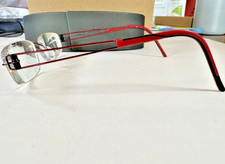 Silhouette Red titanium rimless ultralight glasses appx 52-17-140 STUNNING picture
