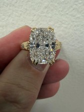 Certified 5 Ct Cushion Cut VS1 Lab Grown Diamond Engagement Ring 14K Yellow Gold picture