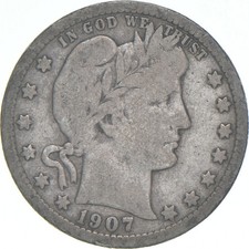 1907-D Barber Quarter Average Circ picture