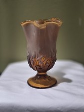 Fenton Cameo Lily Of The Valley Vase, Ruffled Rim, Glossy Decorative Finish picture