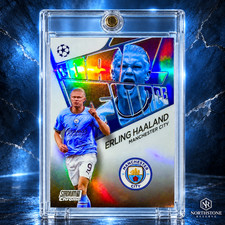Erling Haaland RARE Silver Refractor Stadium Club Chrome Goal Force Man City UCL picture