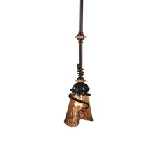 UTTERMOST 21905 VITALIA MINI PENDANT LIGHT AMBER GLASS OIL RUBBED BRONZE picture