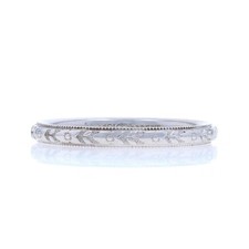 White Gold Art Deco Wedding Band - 18k Ring SZ 6 picture