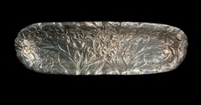 Vintage Arthur Court 1989 Aluminum Iris Flower Oblong Serving Tray 17.5” 7005 picture