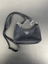 Prada Re-Edition 2005 Re-Nylon Shoulder Bag Black with Chain Strap picture