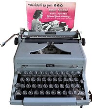 Vintage 1949 Royal Quiet De Luxe Gray Magic Portable Typewriter w/ Manual Works picture