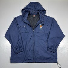 Vintage Nike SMU Mustangs Basketball Hooded Full Zip Windbreaker Jacket Mens XL picture