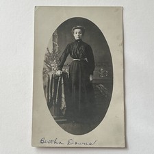 Antique RPPC Real Postcard Photograph Beautiful Young Woman Tiny Waist ID Downs picture