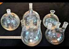 Lot of 5 Lab Glassware Flasks - Pyrex, Kimax, Chemglass picture