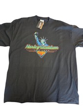 90s Single Stitch Harley Davidson New York Cafe Black T shirt XL Deadstock New  picture