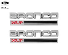 1987-1991 Ford Bronco XLT 4pc Chrome Fender Side Emblems Badges LH & RH picture