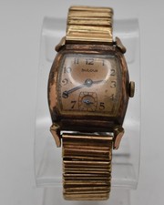 Vintage 1940s Bulova Men's Watch Art Deco Rose Gold Tone Parts Repair picture