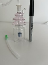 Clear Pink Blue Glass Tobacco Water Pipe Percolator Hose Smoking Accessory picture