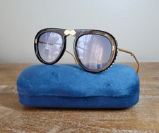 Gucci GG0307S 002 Oversized Foldable Aviator Sunglasses 56mm Light Blue Lens picture