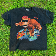 1995 Funky Kong Surf T-Shirt Black Vintage Retro Graphic Tee Unisex S-5XL picture