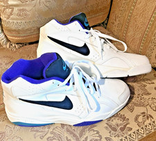 Vtg 1993 Nike Air Sonic Flight High OG 11.5 Wht Purp Teal 130183-151 Jordan 90s picture