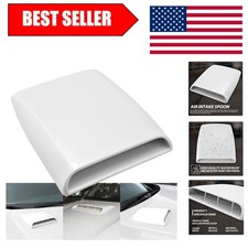 Sleek White Universal Car Hood Scoop Vent - Easy Self-Adhesive Installation picture